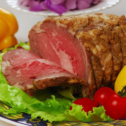 roast beef on a plate